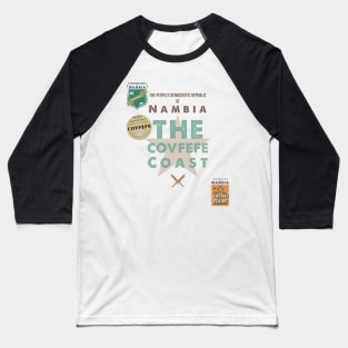 Covfefe Coast Badges - Nambian Seaspray colour Baseball T-Shirt